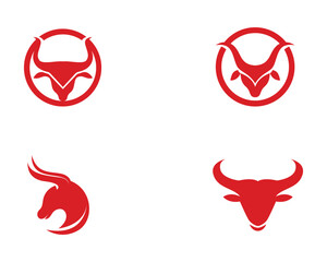 Bull Taurus Logo Template vector icon illustration,