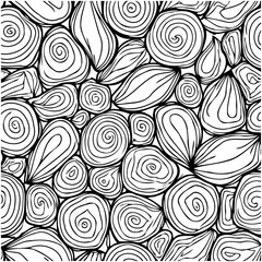 Abstract seamless pattern with hand-drawn circles and organic shapes design