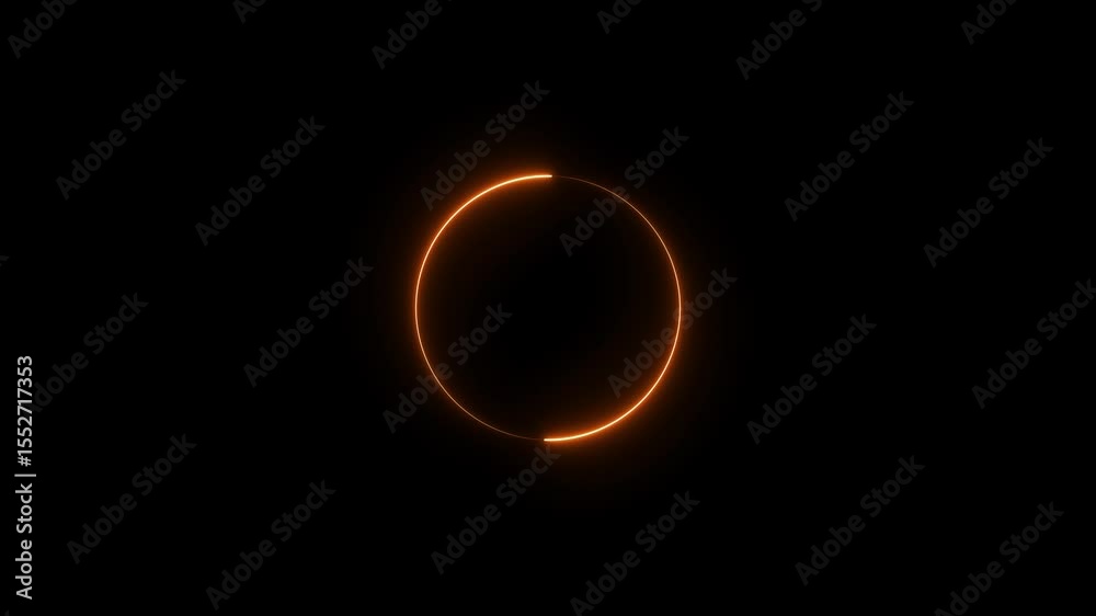 Sticker neon yellow color circle loading icon background animation 4k video. glowing neon circle icon backgr