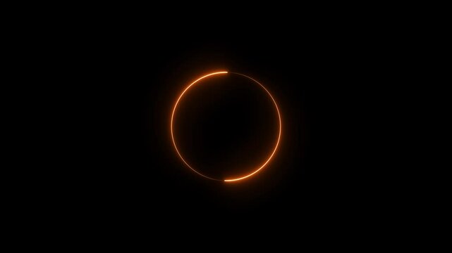 Neon yellow color circle loading icon background animation 4k video. Glowing neon circle icon background.