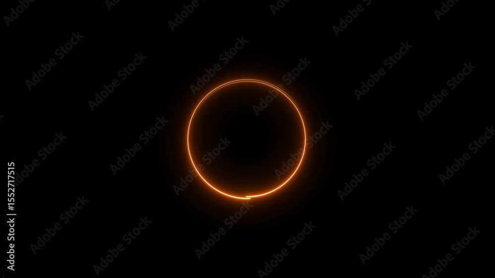 Canvas Prints neon orange color circle loading icon background animation 4k video. bright neon circle icon backgro