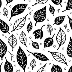 Seamless botanical pattern with stylized leaves for backgrounds and prints