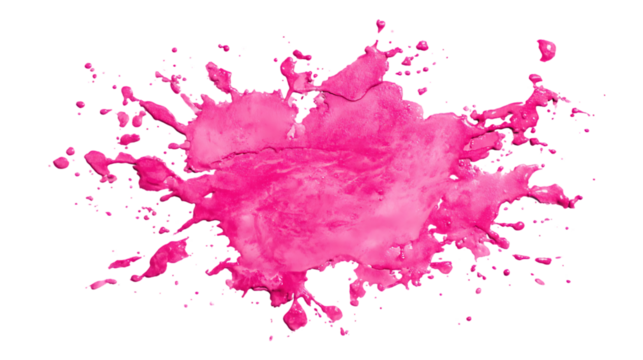 Pink paint splash explosion on black background