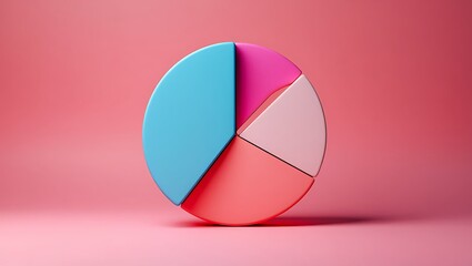 Colorful Pie Chart Demonstrating Data Distribution and Growth