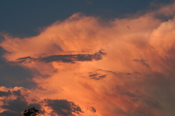 Orange sunset clouds