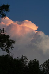 Fluffy cloud at sunset