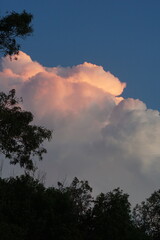 Fluffy cloud at sunset