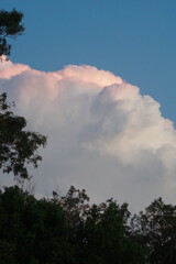 Fluffy cloud at sunset