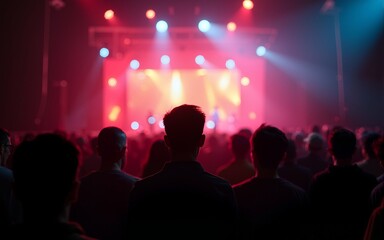 silhouette of guys - crowd - at the concert. High quality