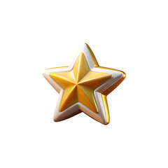Obraz premium Shiny golden star award with white outline on black background