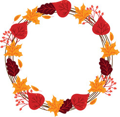 Wreath with autumn leaves
