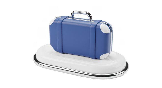 Blue Suitcase 3d Icon Travel App