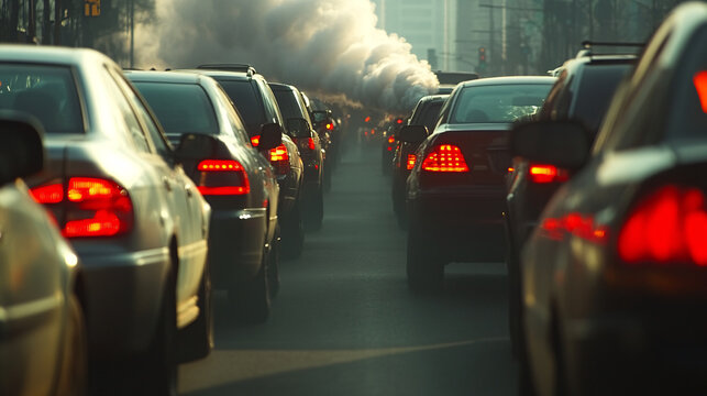 Urban Traffic Congestion Air Pollution and Rush Hour Commuting Chaos