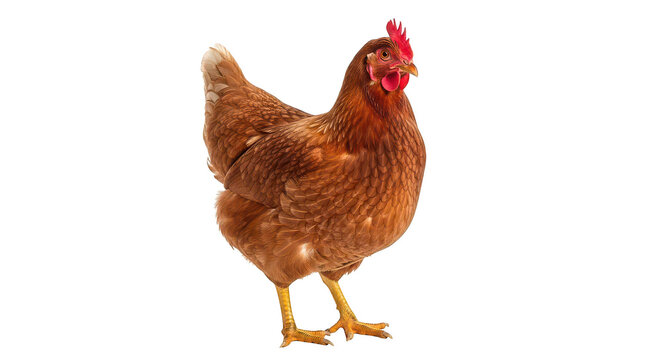 Brown Hen On Black Background