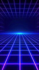Retro 80s Synthwave Grid Background - Retro/Vintage © Bounpaseuth
