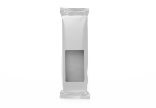 A plain white packaging with a transparent window, suitable for displaying contents.