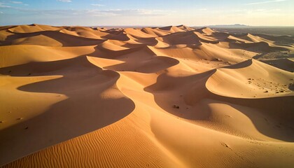 Aerial Desert Dunes Sunset Landscape - Aerial Photography