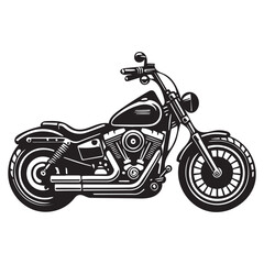 Printable Bobber Bike Silhouette for Retro Product Designs

