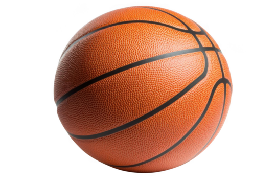 Orange Basketball Ready For Action On Black Background With Sport Concept.