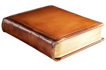 Obraz premium Explore old wisdom, an antique book with brown leather cover