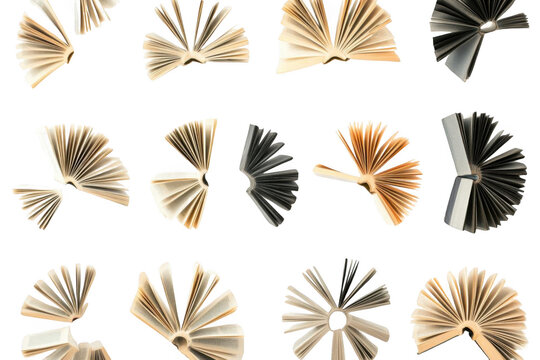 Open Books form Patterns on Black Background with Conceptual Learning Theme