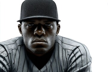 Tired Baseball Pitcher Bends Forward With Both Hands Resting On His Knees. His Cap Is Pulled Low, Sweat Dripping From His Nose, And His Chest Rises Heavily From Deep Breaths. H