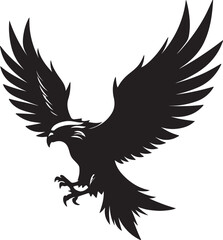 Eagle in Flight Silhouette – powerful and dynamic pose with wings spread.
