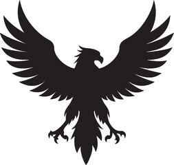 Eagle in Flight Silhouette – powerful and dynamic pose with wings spread.
