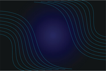 WebDark Abstract Background with Blue Curved Lines and Gradient Center Glow – Futuristic Tech Style