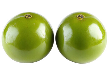 Obraz premium Two Green Calabashes Fruits On A Dark Backdrop, Healthy Nutrition concept