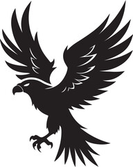 Eagle in Flight Silhouette – powerful and dynamic pose with wings spread.
