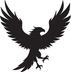 Eagle in Flight Silhouette – powerful and dynamic pose with wings spread.
