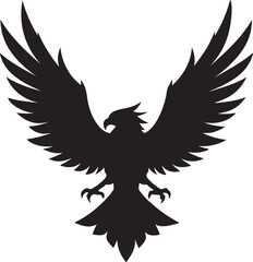 Eagle in Flight Silhouette – powerful and dynamic pose with wings spread.

