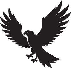 Eagle in Flight Silhouette – powerful and dynamic pose with wings spread.
