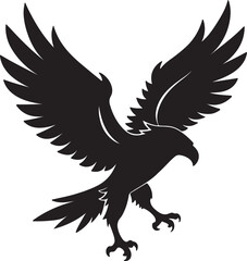 Eagle in Flight Silhouette – powerful and dynamic pose with wings spread.
