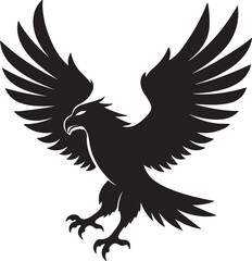 Eagle in Flight Silhouette – powerful and dynamic pose with wings spread.
