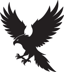 Eagle in Flight Silhouette – powerful and dynamic pose with wings spread.
