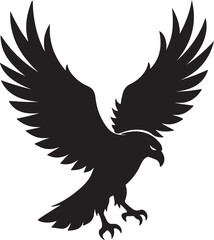 Eagle in Flight Silhouette – powerful and dynamic pose with wings spread.
