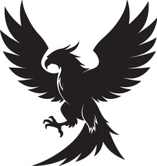 Eagle in Flight Silhouette – powerful and dynamic pose with wings spread.
