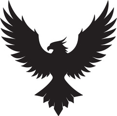 Eagle in Flight Silhouette – powerful and dynamic pose with wings spread.
