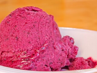 Mulberry sorbet ice cream.