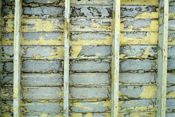 Weathered Wooden Planks with Peeling Paint in Vintage Style