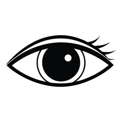 Black Silhouette Of A Human Eye On White Background