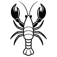 Lobestar Silhouette Vector on White Background Art