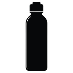 Black Water Bottle Silhouette Vector Illustration