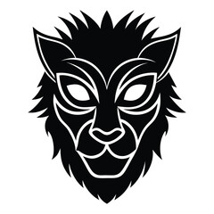 Black Wild Mask Silhouette Vector Illustration