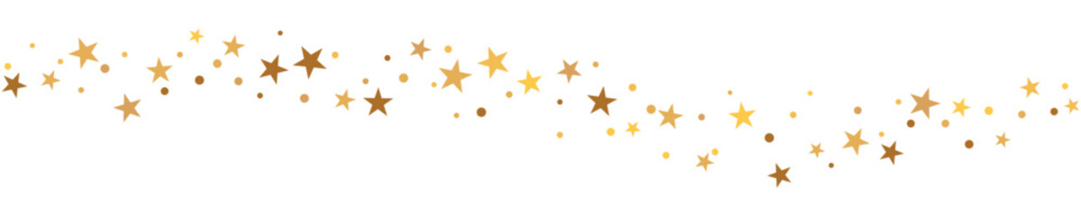 Gold stars border. Star banner or divider vector
