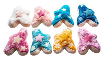 Stylish Warm Slippers Display Setup on the Transparent Background