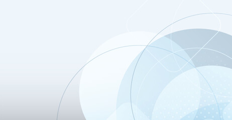 Minimalist Pale Blue & White Geometric Design with Circular Overlays and Faint Lines, Modern Soft Tone Background for Digital Presentations or Abstract Art Concepts