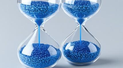 Fototapeta premium Blue Hourglass Time Concept.